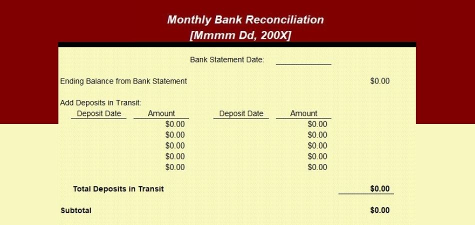 Bank Reconciliation Statement